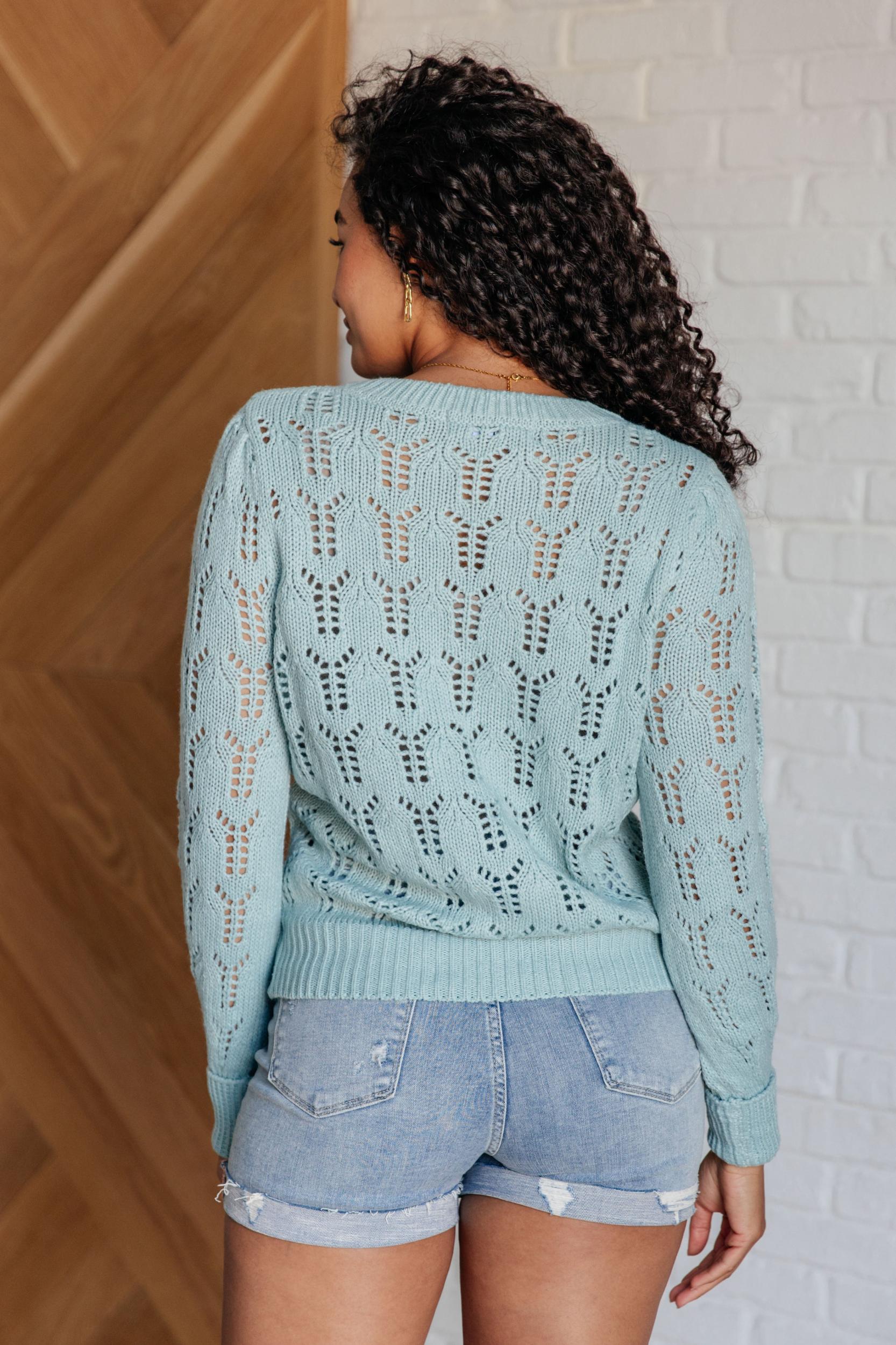 Hole In One Sheer Pointelle Knit Sweater Product Image