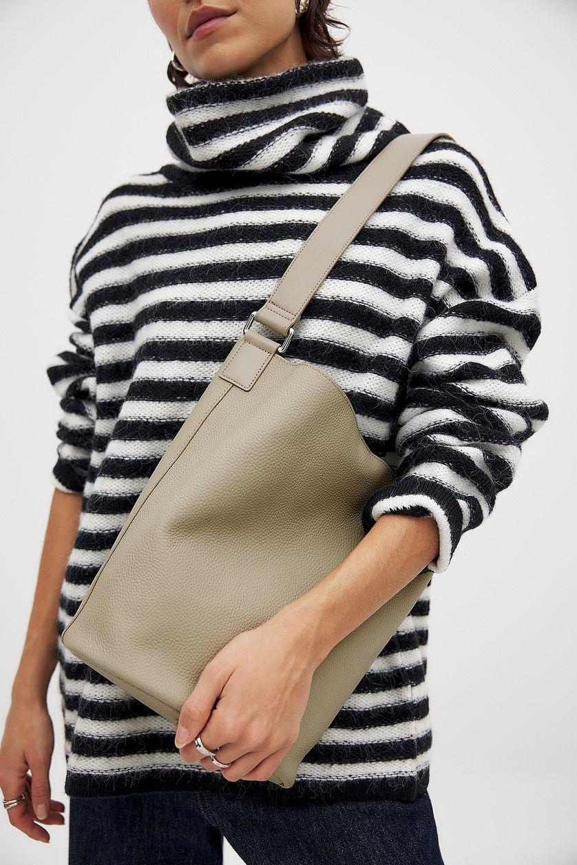 Leather Pin Detail Bucket Tote Product Image