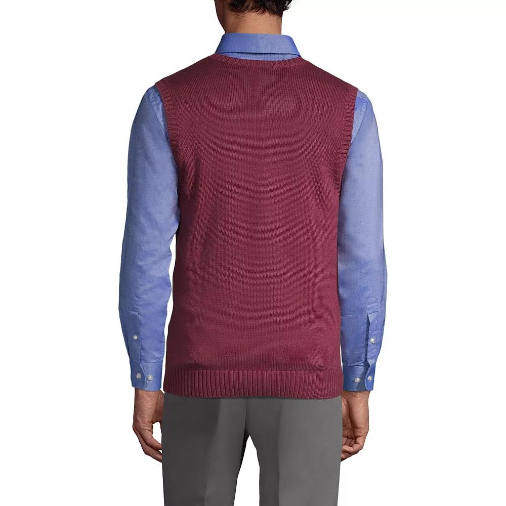 Men's Lands' End Cotton Modal Sweater Vest, Size: Large, Red Product Image