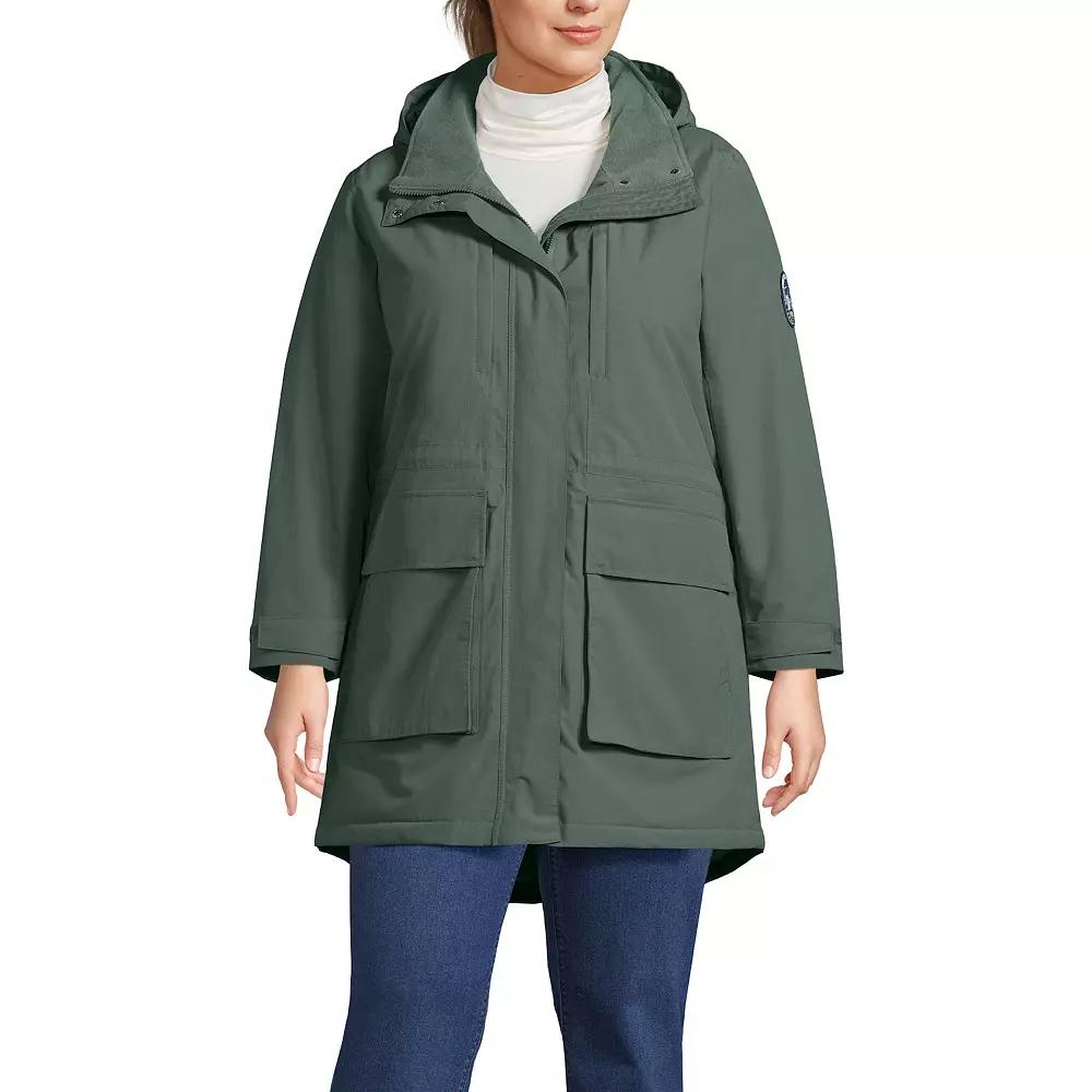 Plus Size Lands' End Squall Waterproof Insulated Winter Parka, Women's, Size: 2XL, Green Product Image