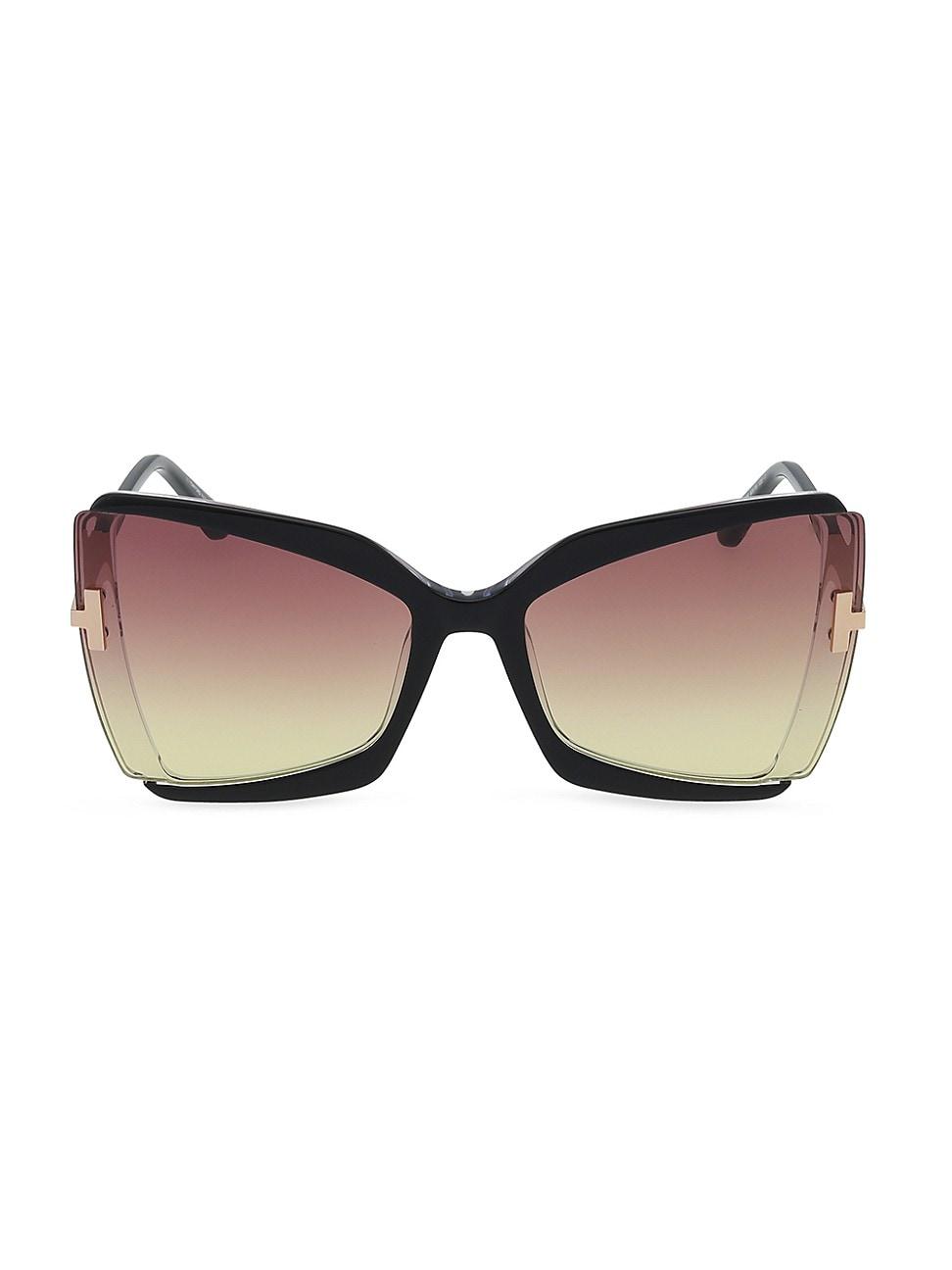 Gia Semi-Rimmed Acetate Butterfly Sunglasses Product Image