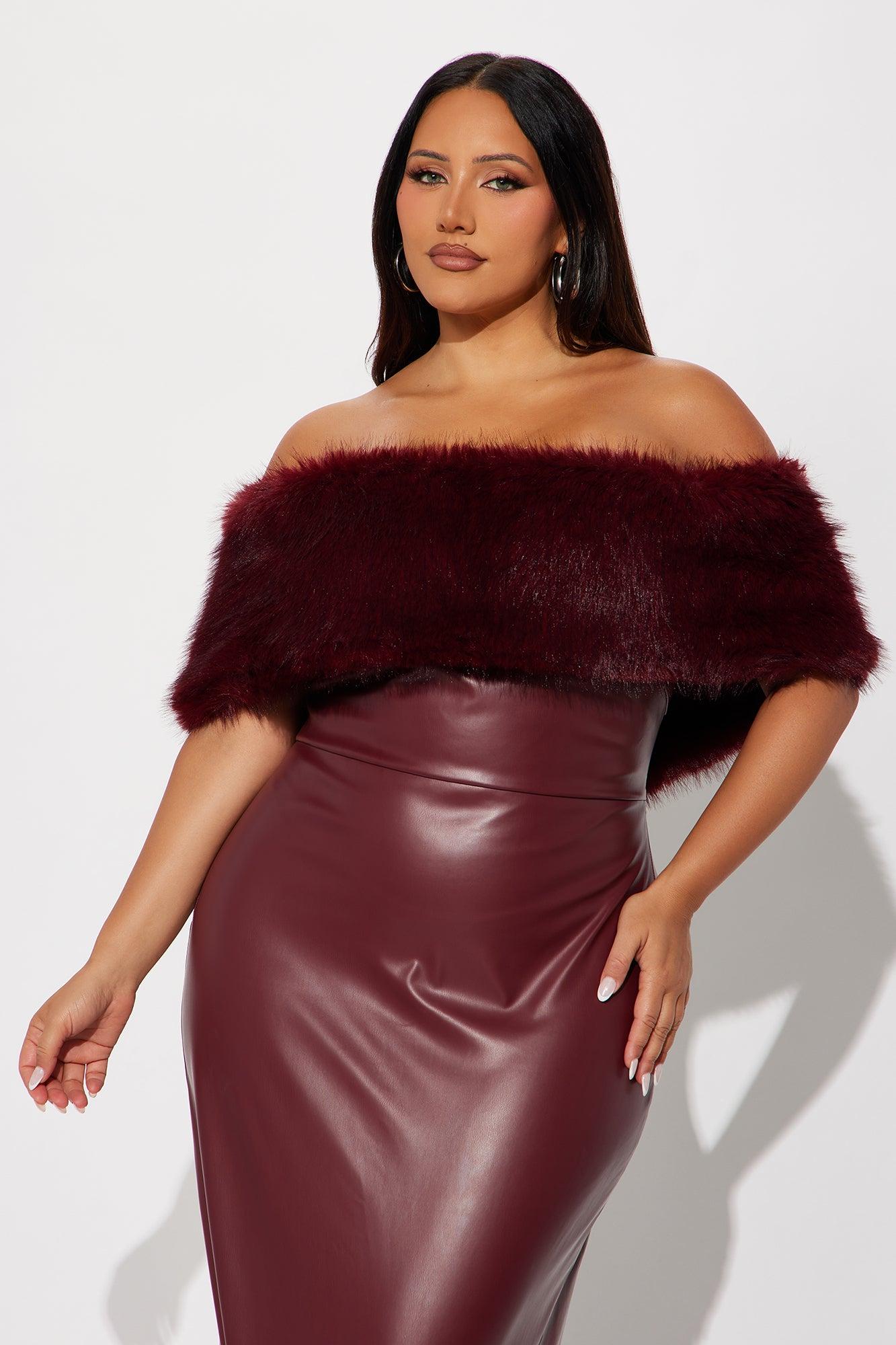 Jovie Faux Leather Maxi Dress - Burgundy Female Product Image