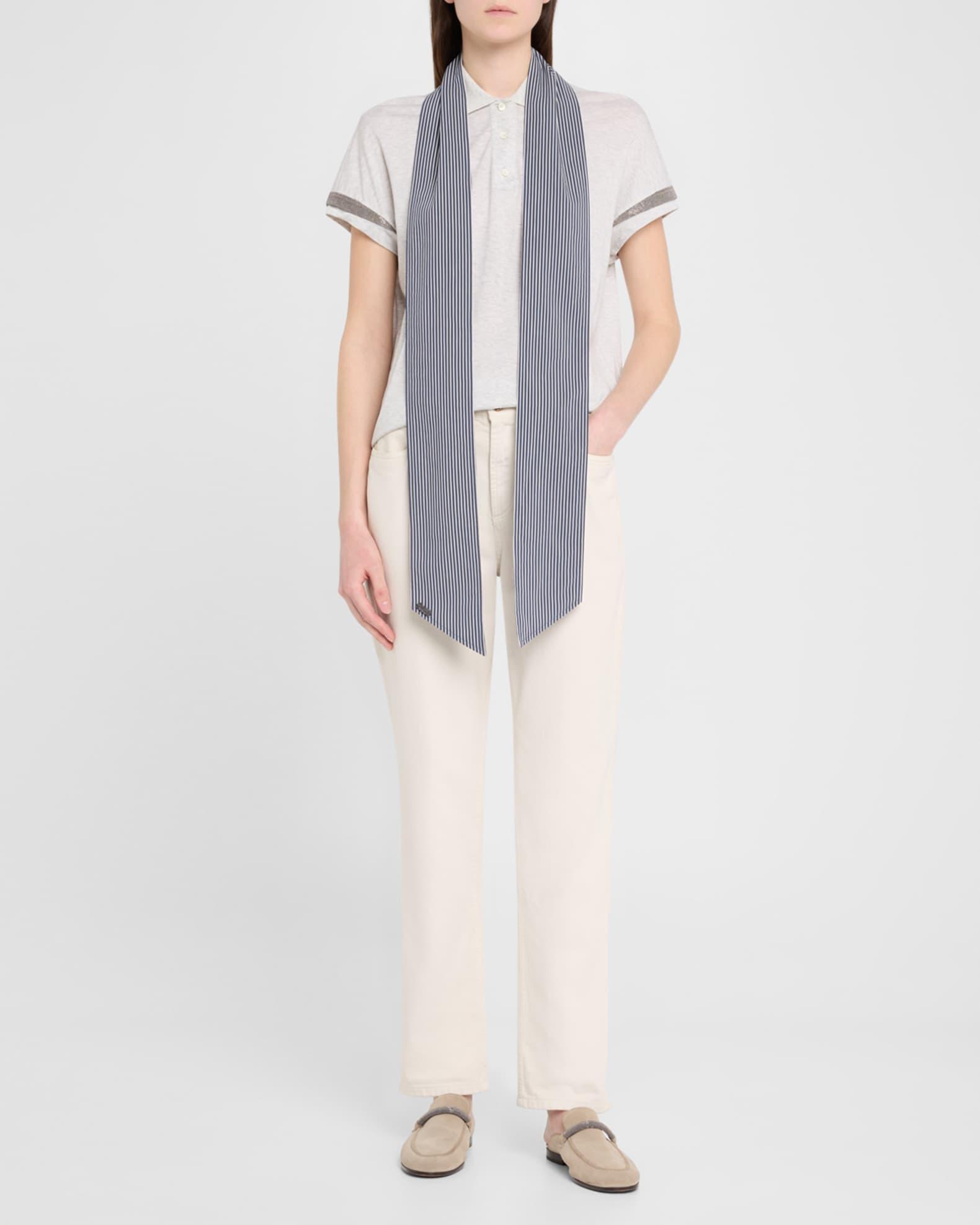 Techno Cotton Pinstripe Scarf Product Image