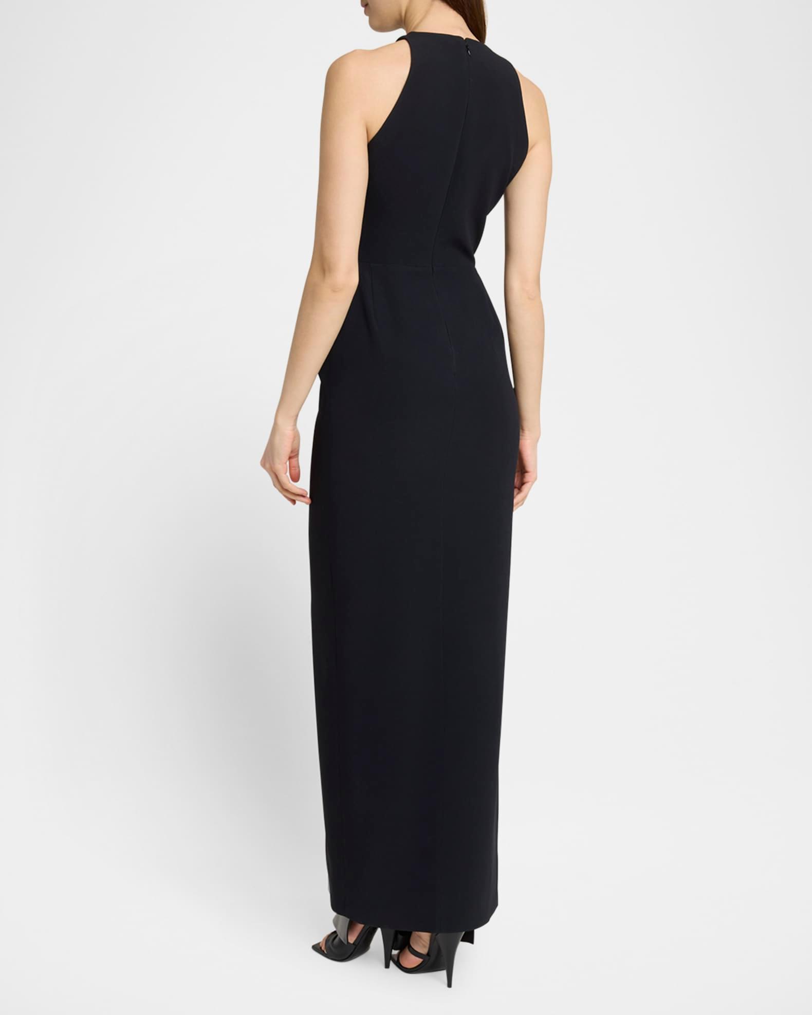 Draped High-Neck Maxi Dress Product Image