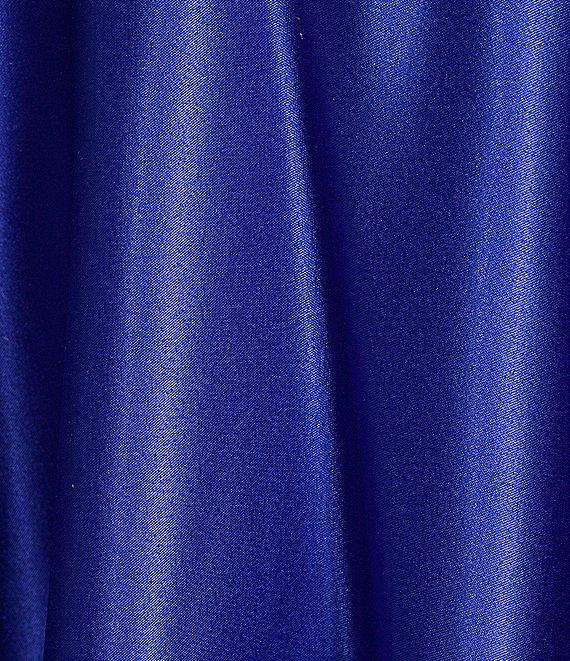 Next Up V-Neck Spaghetti Strap Pleated Bust Front Slit Dress Product Image