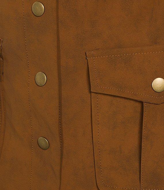 En Saison Eloise Coordinating Faux Suede Button Front Mini Skirt Product Image