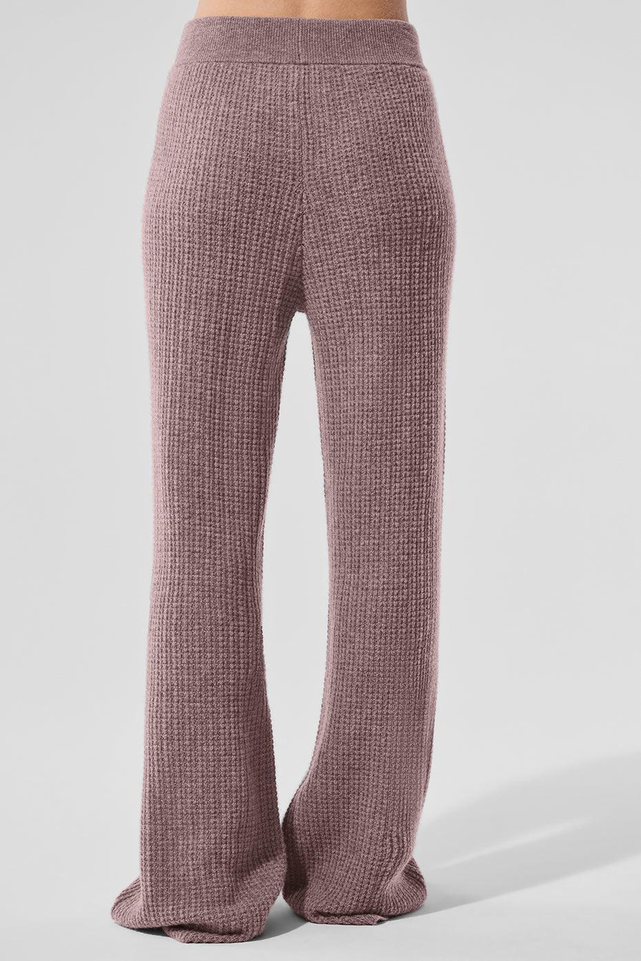 Cashmere High-Waist Plush Waffle Pant - Mushroom Heather Product Image