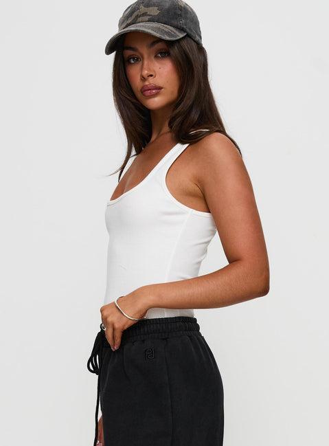 Baseline Rib Bodysuit White Product Image