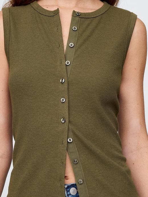 Modern Rib Cardigan Vest Product Image