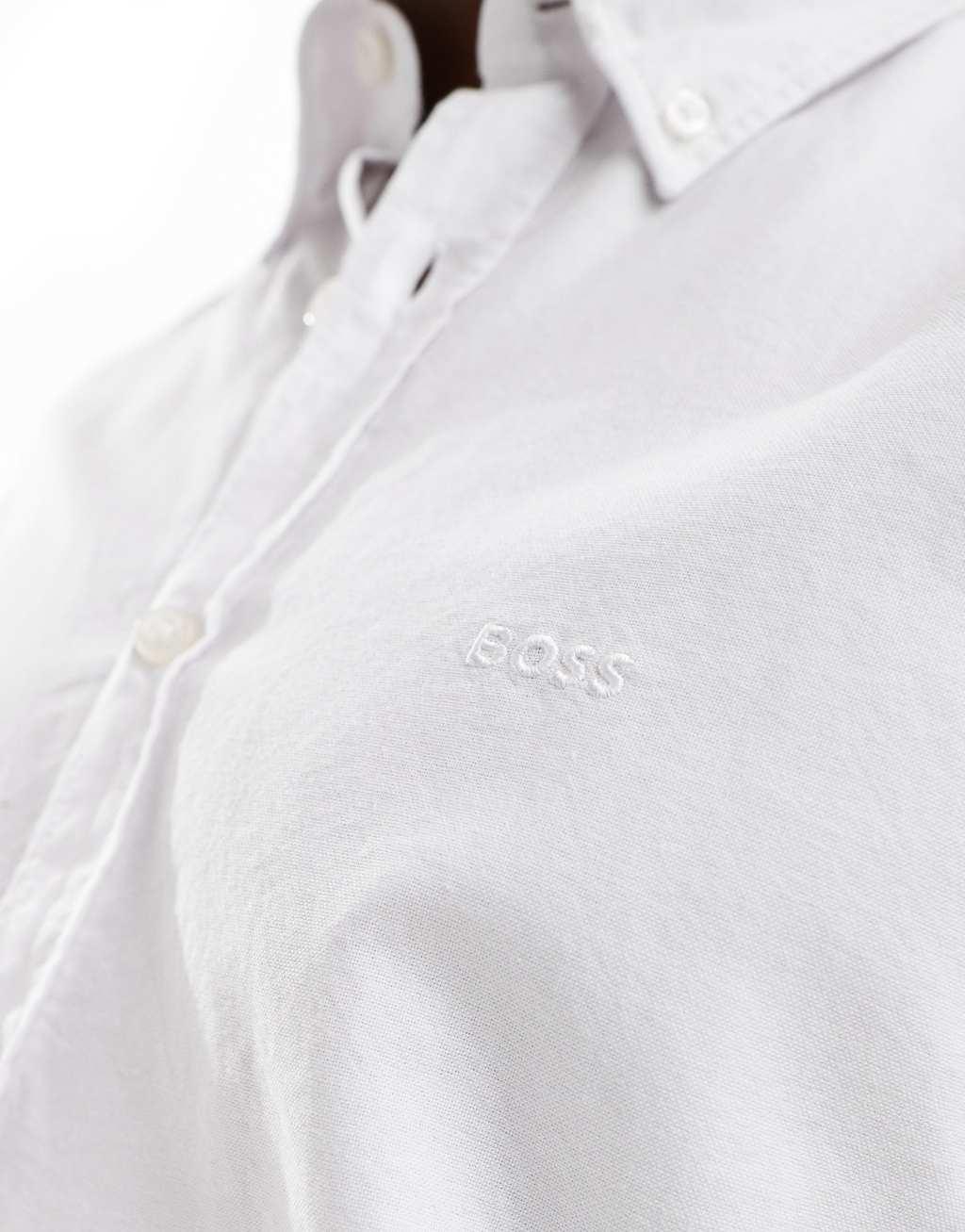 BOSS Orange rickert oxford long sleeve shirt in white Product Image