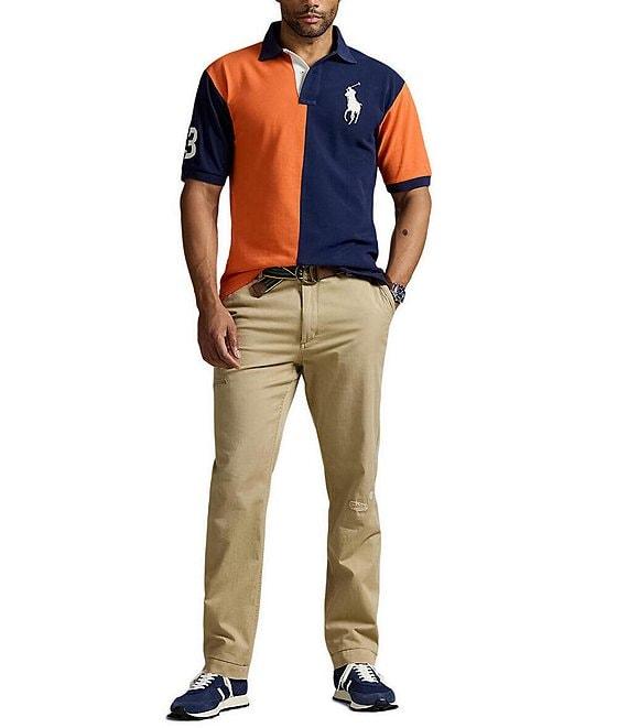 Polo Ralph Lauren Classic Fit Color Block Big Pony Logo Mesh Short Sleeve Polo Shirt Product Image