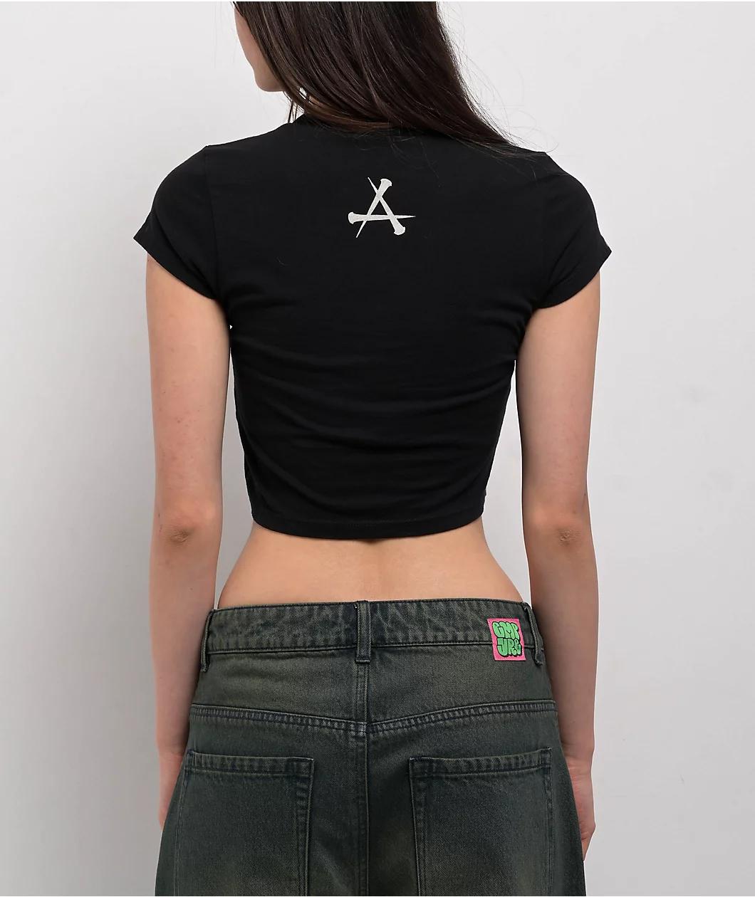 Affliction Liquid Signify Black Crop T-Shirt Product Image