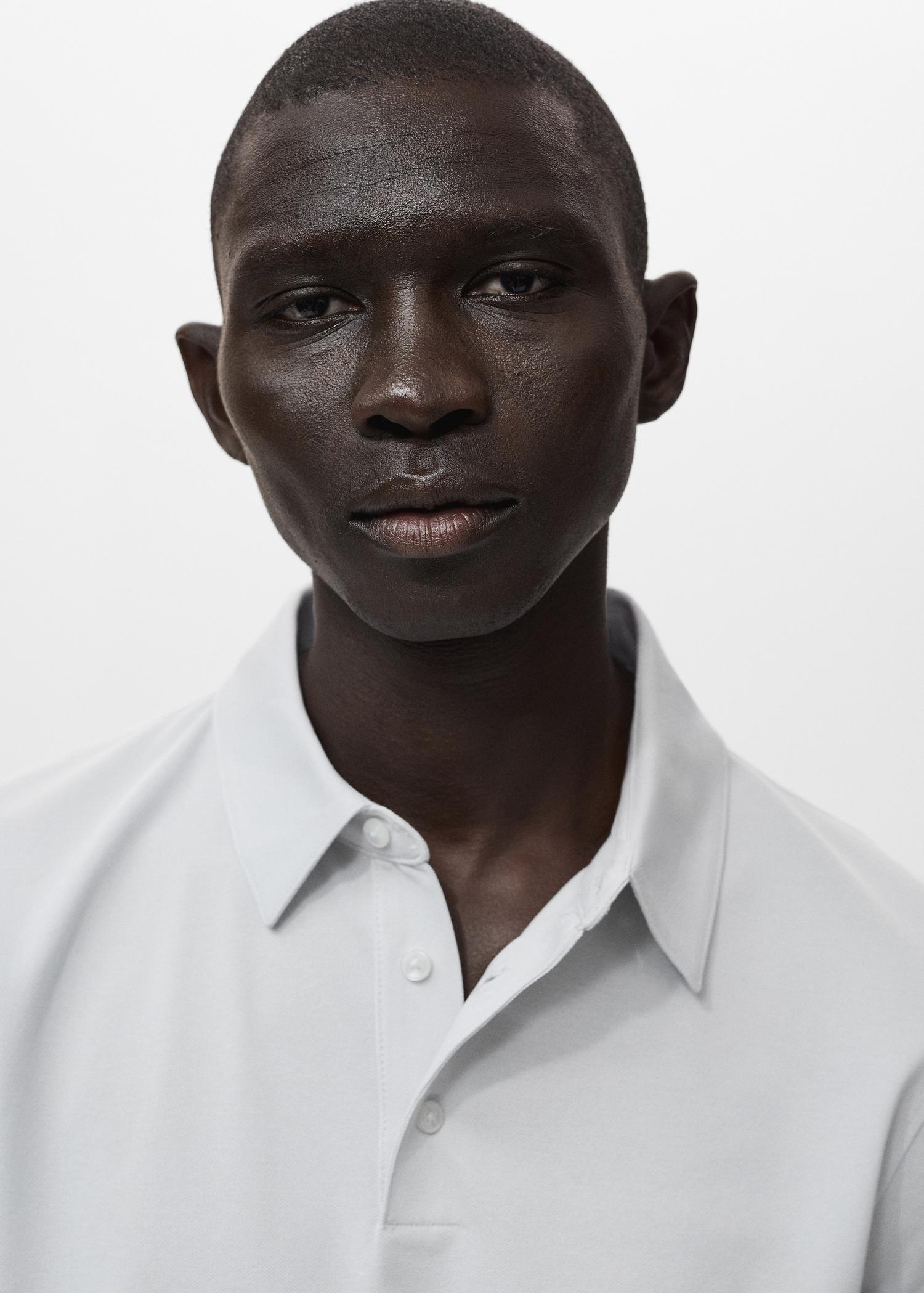 Cotton piqué polo shirt - Men | MANGO USA Product Image