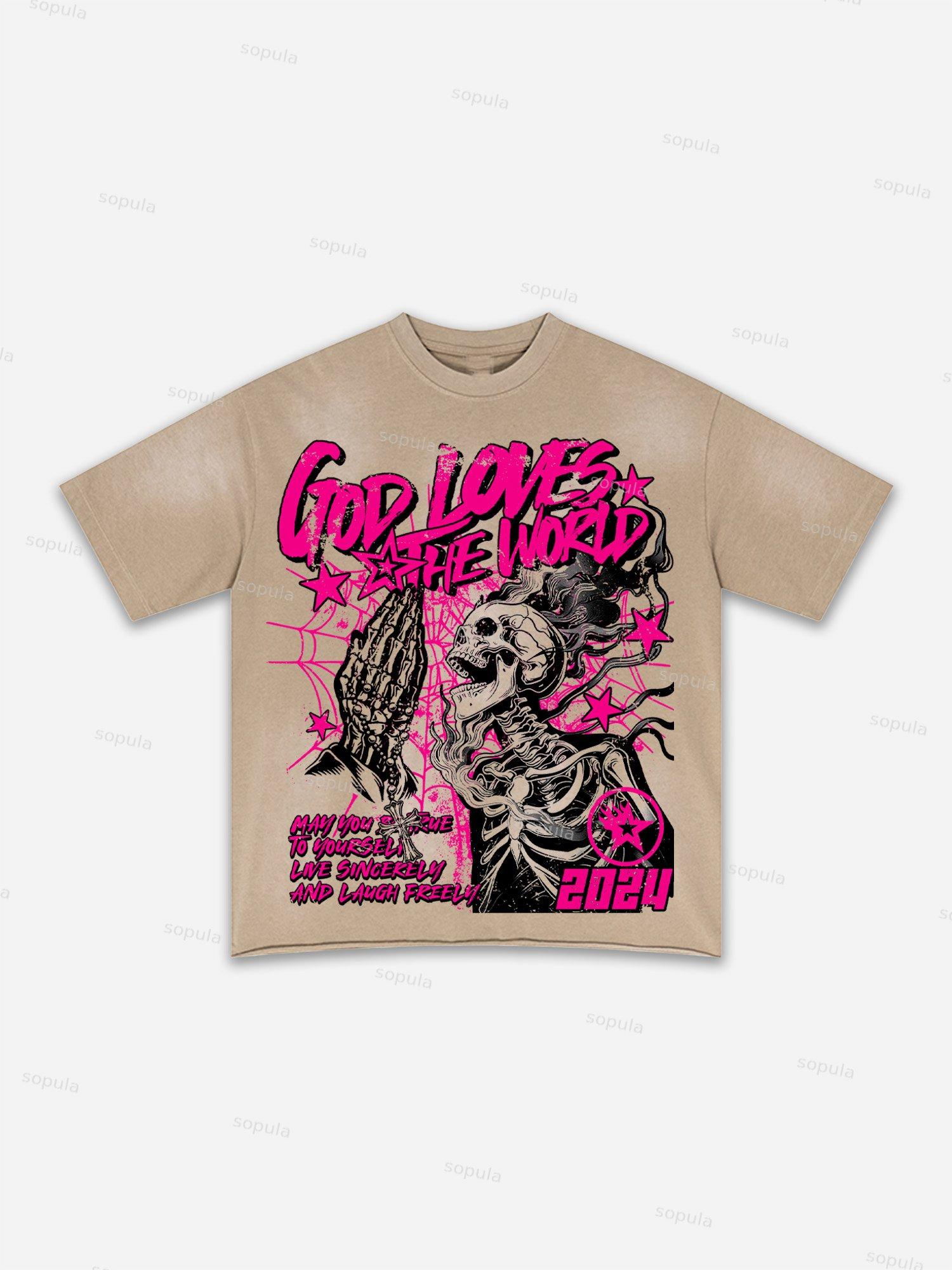 Child Of God Print Washed T-shirt Product Image