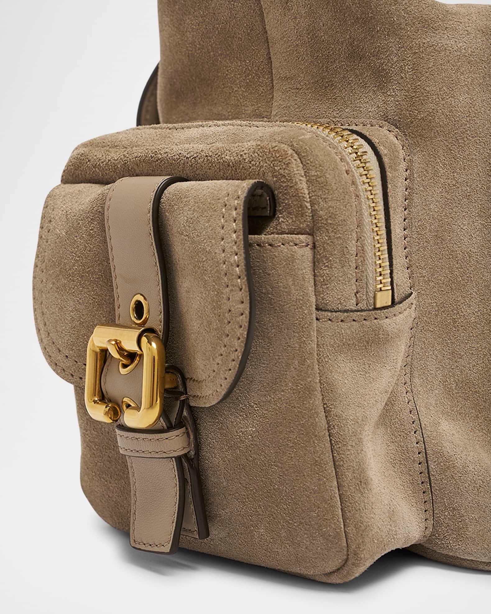 Medium Camera Shoulder Bag in Suede  Product Image