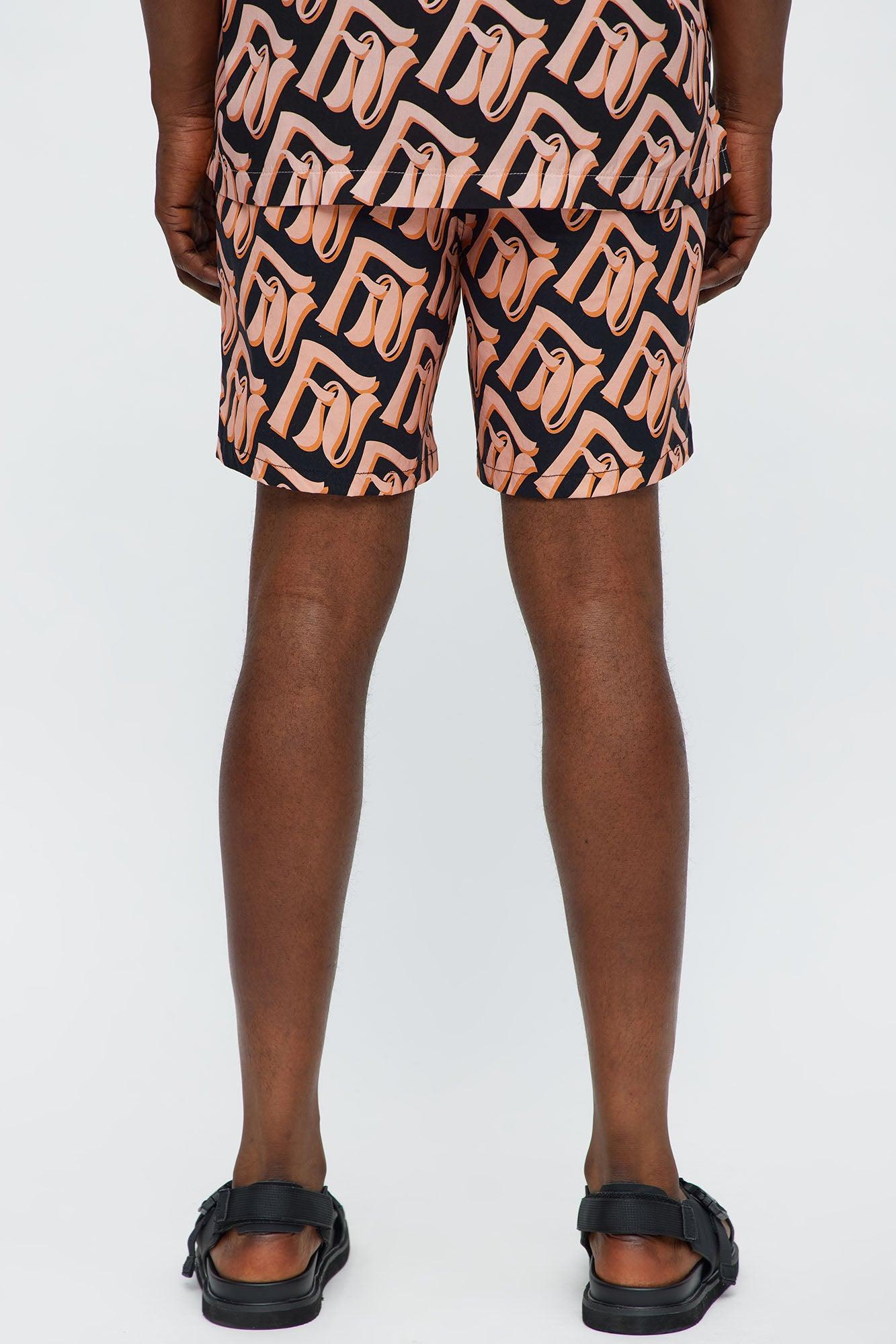 Chateau Monogram Printed Swim Classic Trunk - Black/combo Product Image