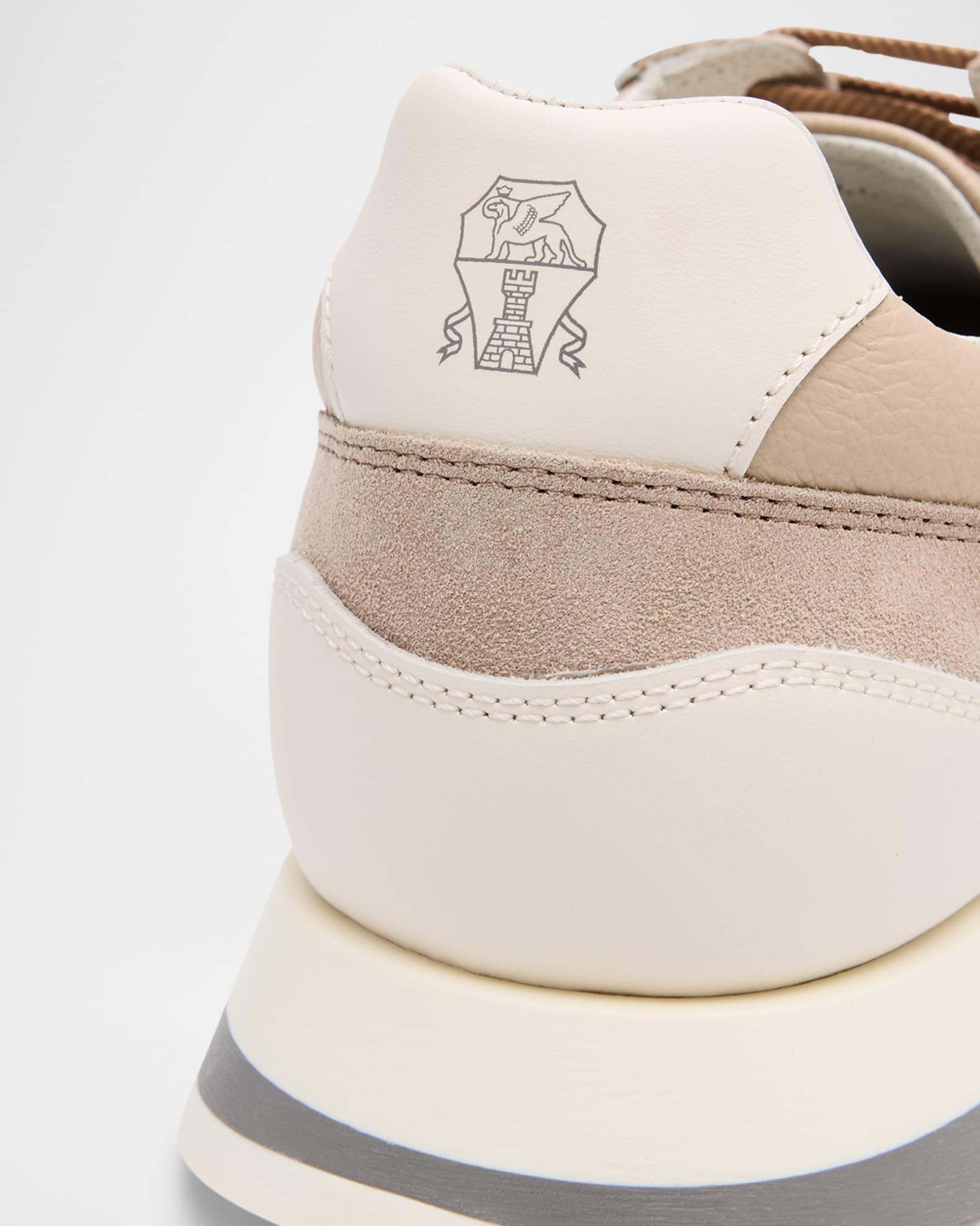 Men's Leather and Suede Runner Sneakers Product Image