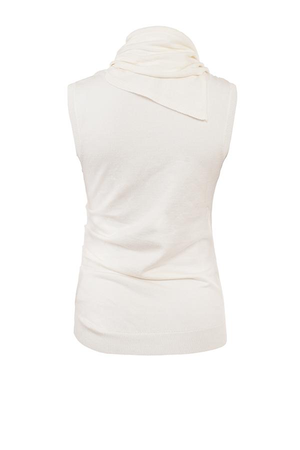 Clementine  ivory cashmere draped tank and scarf - sale Product Image