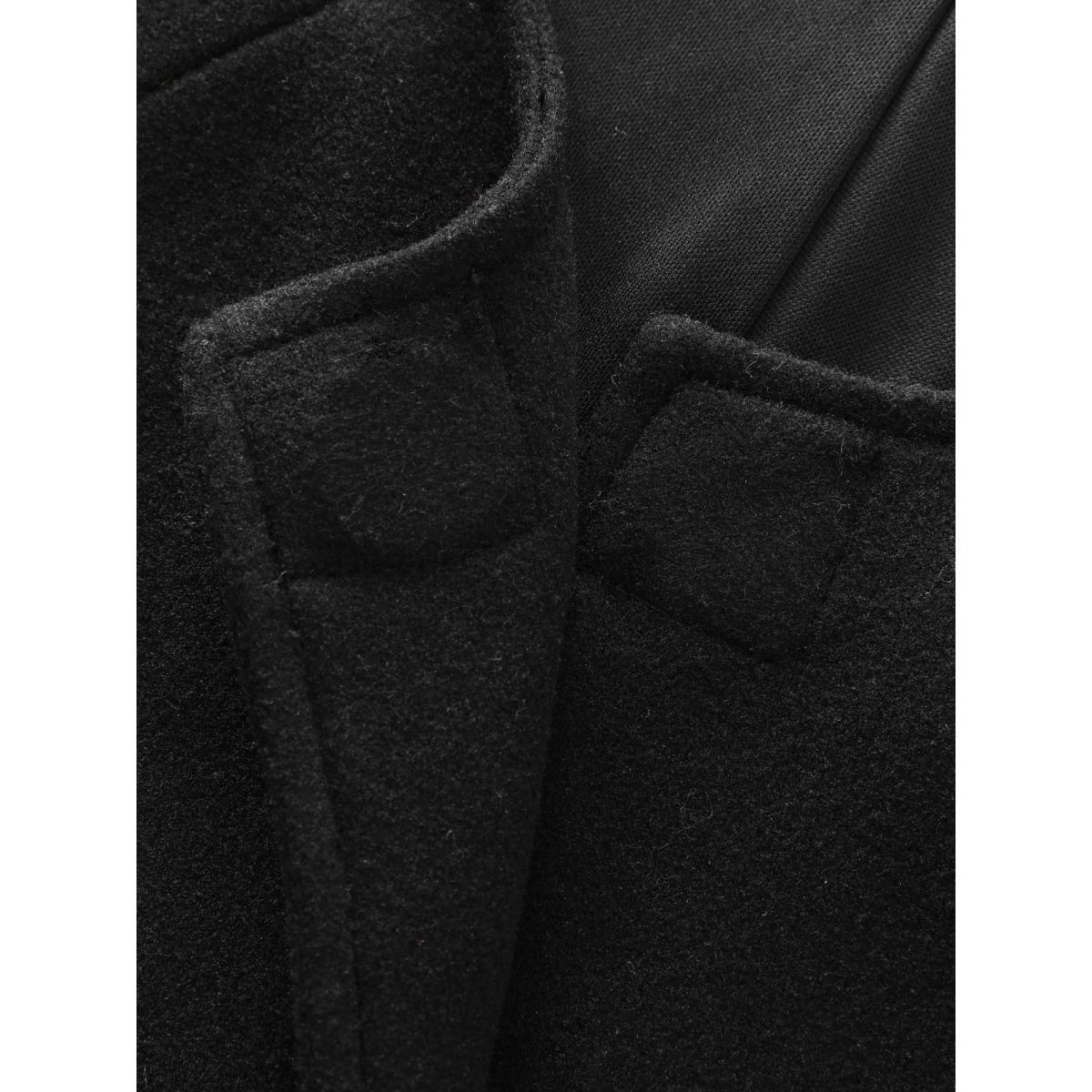 Plus Size Bowknot Cape Style Split Coat Women Black Retro Ladies Elegant Winter Coats BloomChic 12/L Product Image