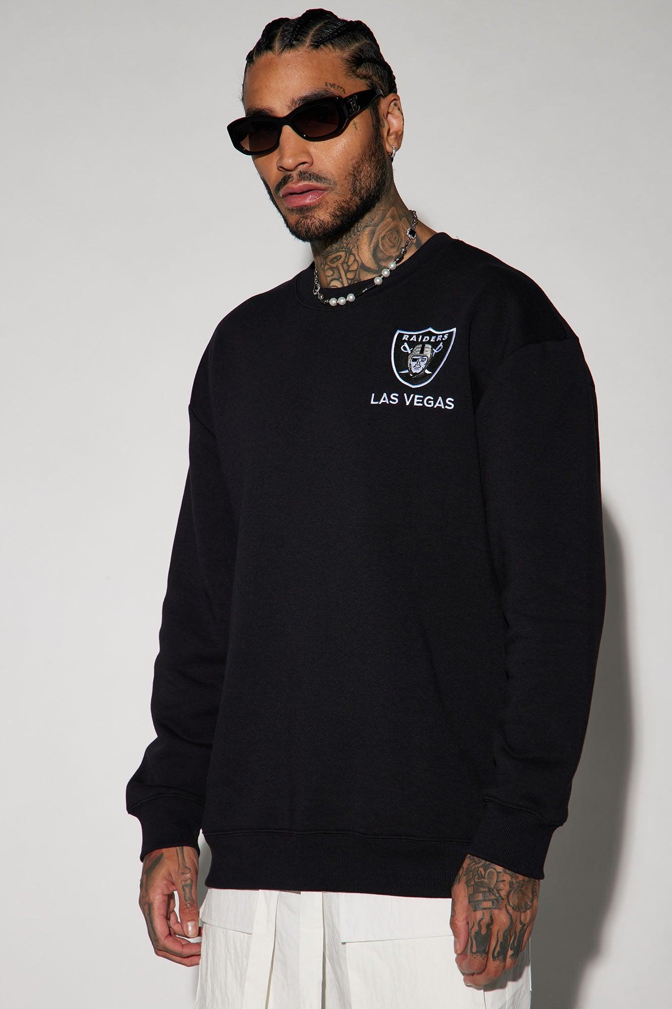 Raiders Higher Education Fleece Crew Neck Sweater - Black/combo Male Product Image