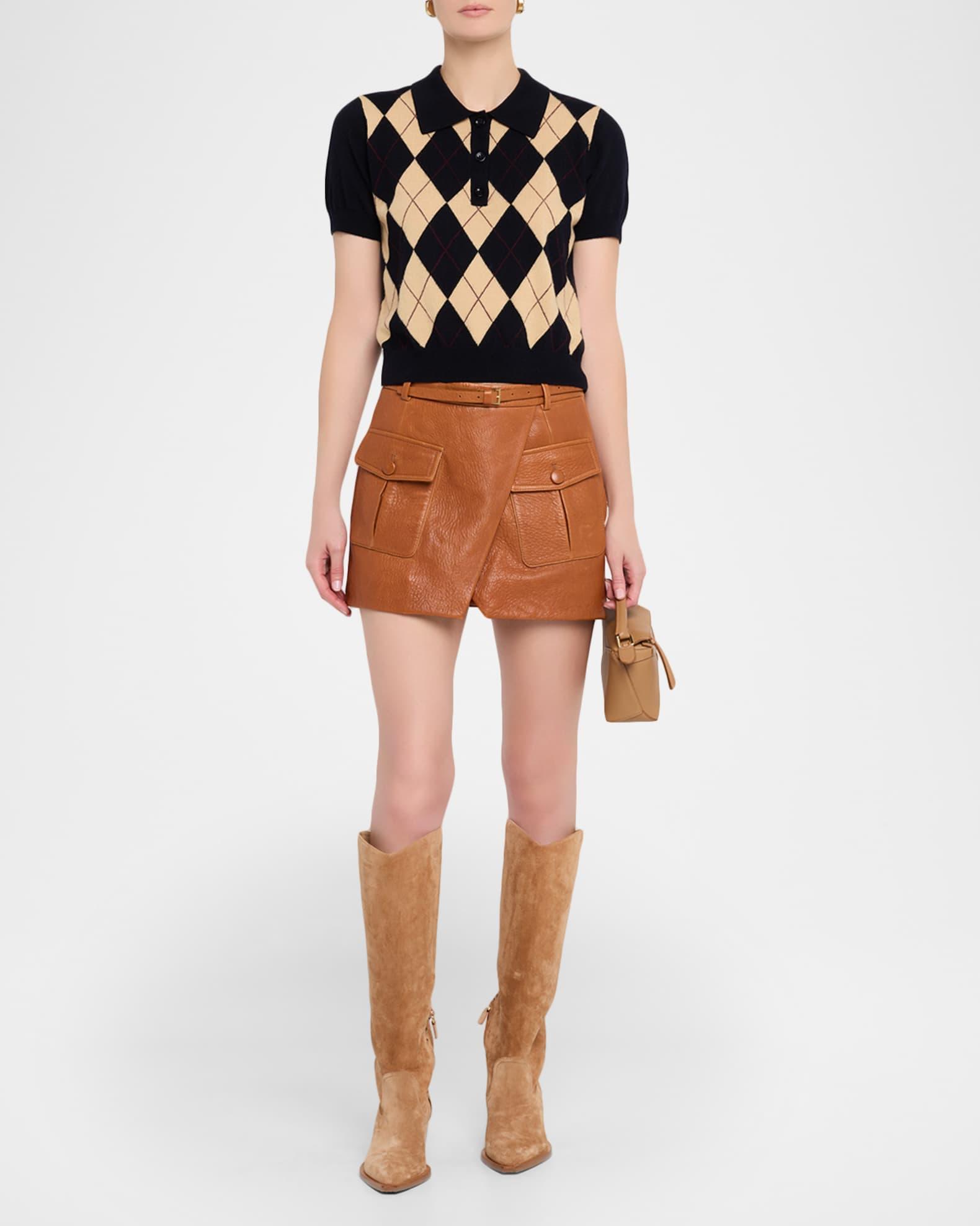 The Argyle Short-Sleeve Polo Sweater Product Image