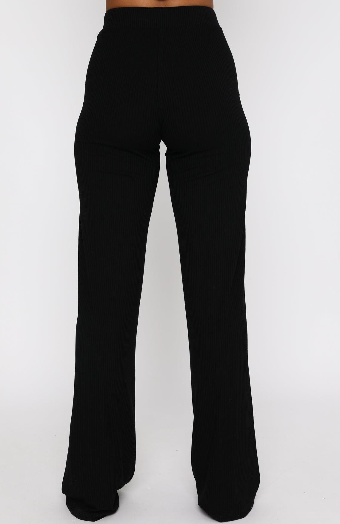 Adore You Ribbed Pants Black Product Image