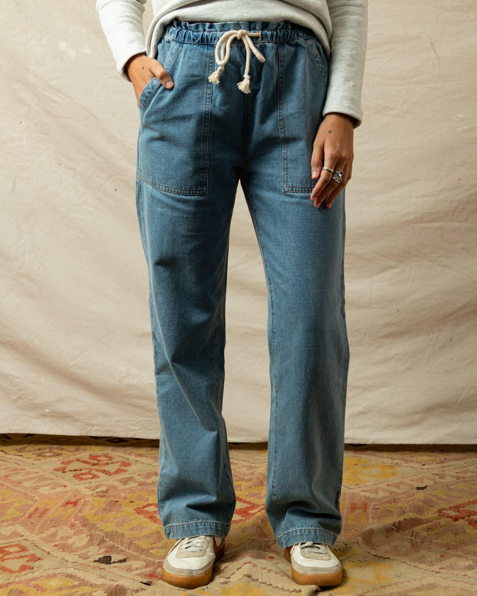 Women's Beach Pant in Light Wash Denim Product Image