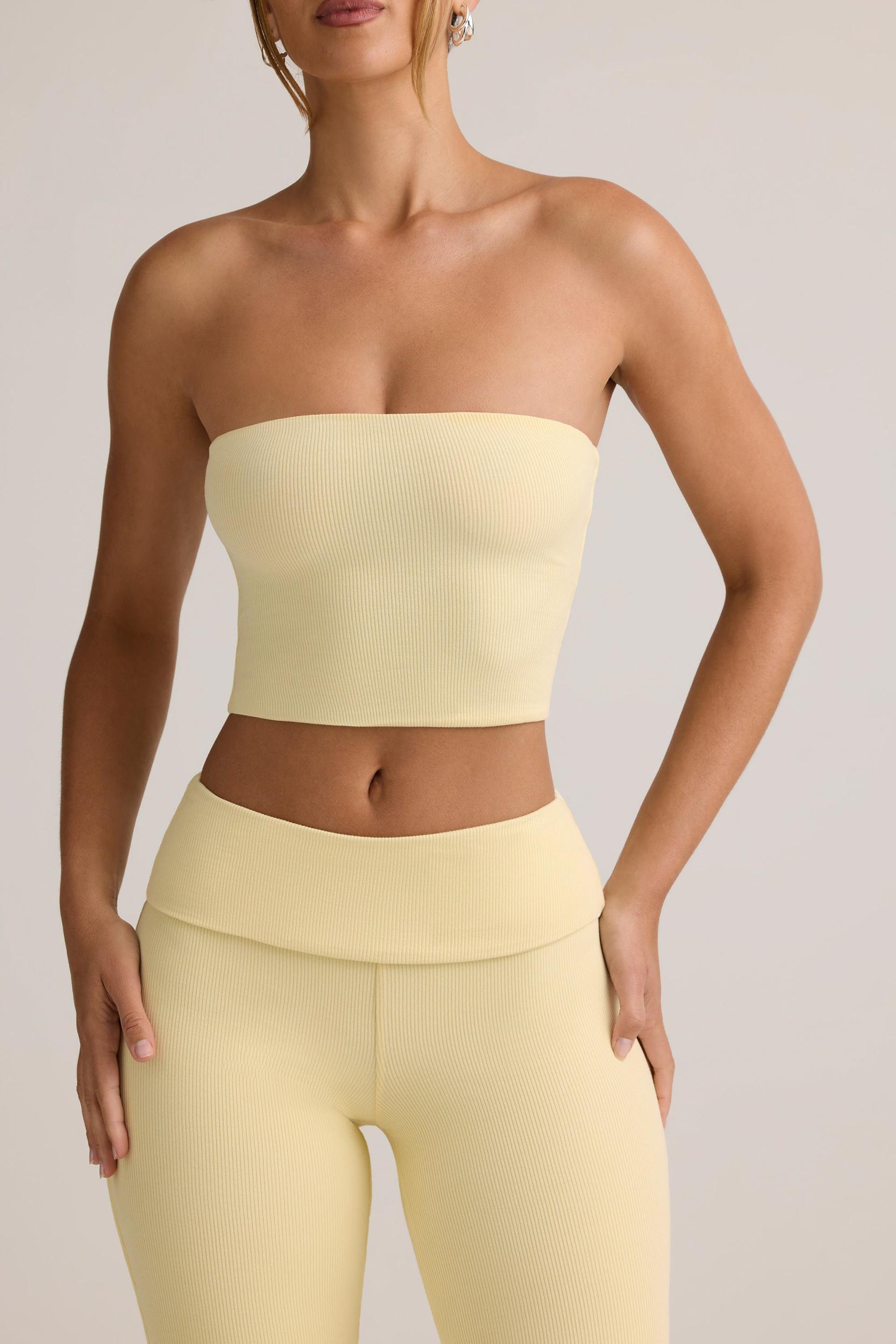 Modal Strapless Crop Top in ButterCream Yellow Product Image