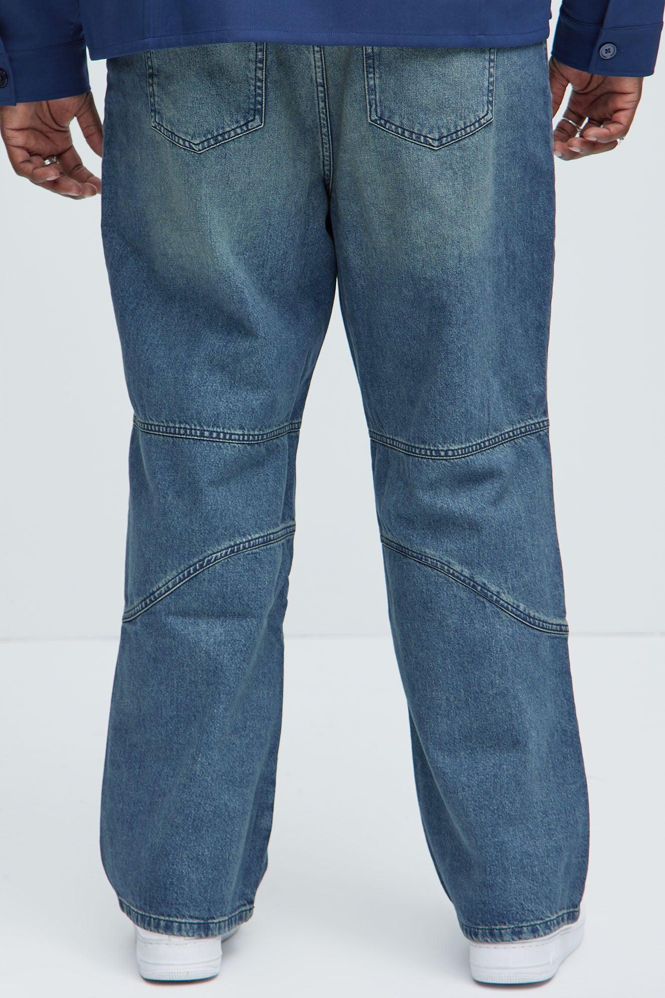 Taj Paneled Straight Jeans - Dark Wash Product Image