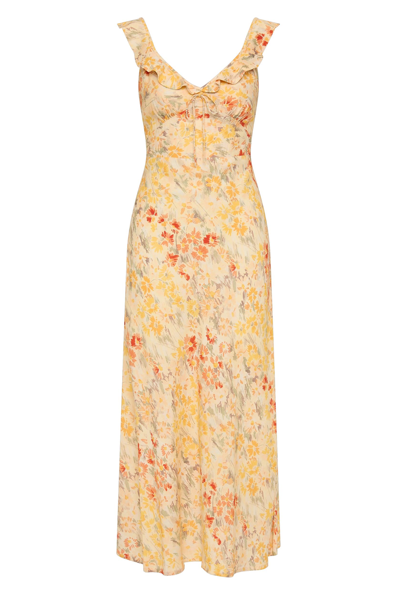 Yvonne Midi Dress Adeline Floral Yellow - Final Sale Product Image