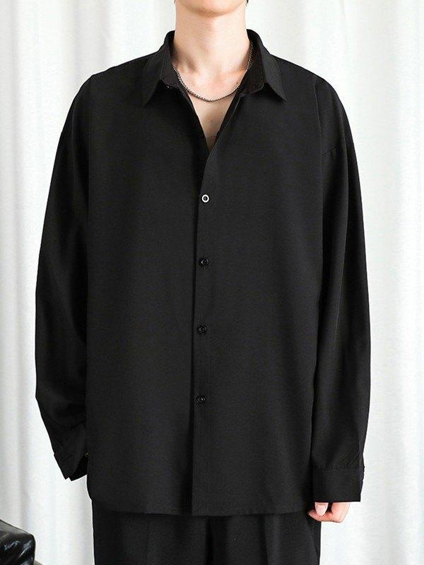 Men's Draped Long Sleeve Button Down Shirt Product Image