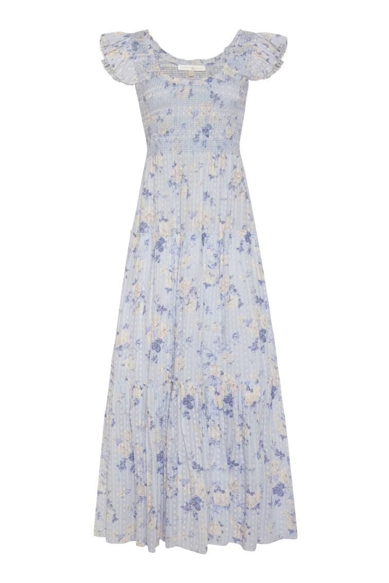 Chessie Fragrance Print Cotton Maxi Dress - STRAWBERRY MACAROON Product Image