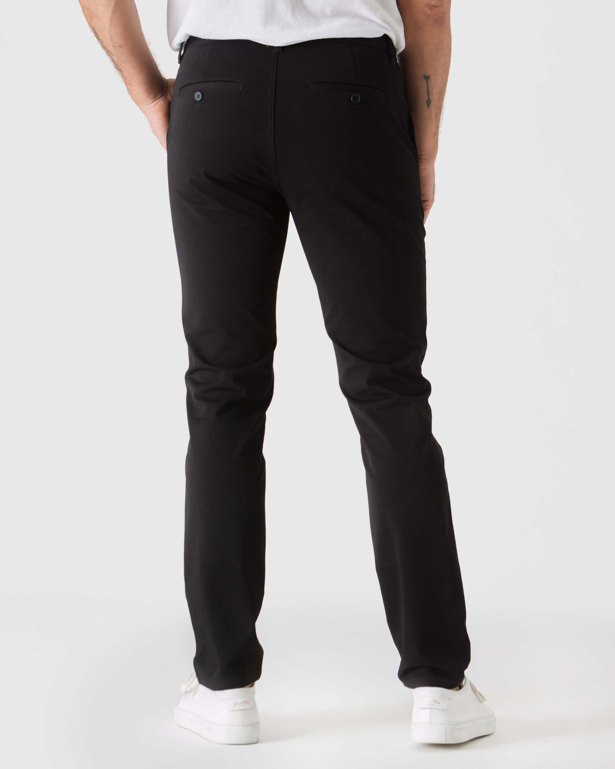 Black Slim Twill Chino Pant Product Image