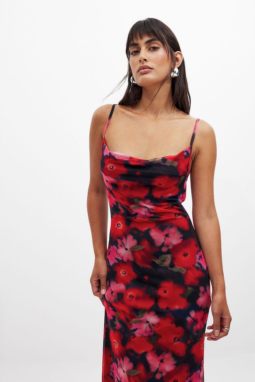 Waterfall Mesh Maxi Dress Product Image