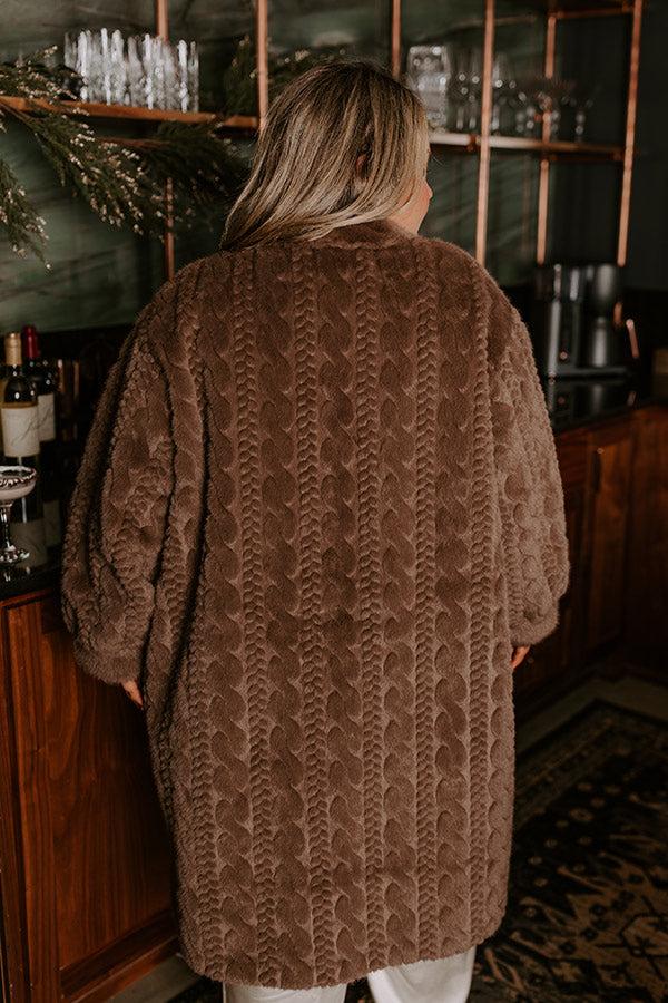 Warm Fuzzy Feeling Faux Fur Coat in Espresso Curves Product Image