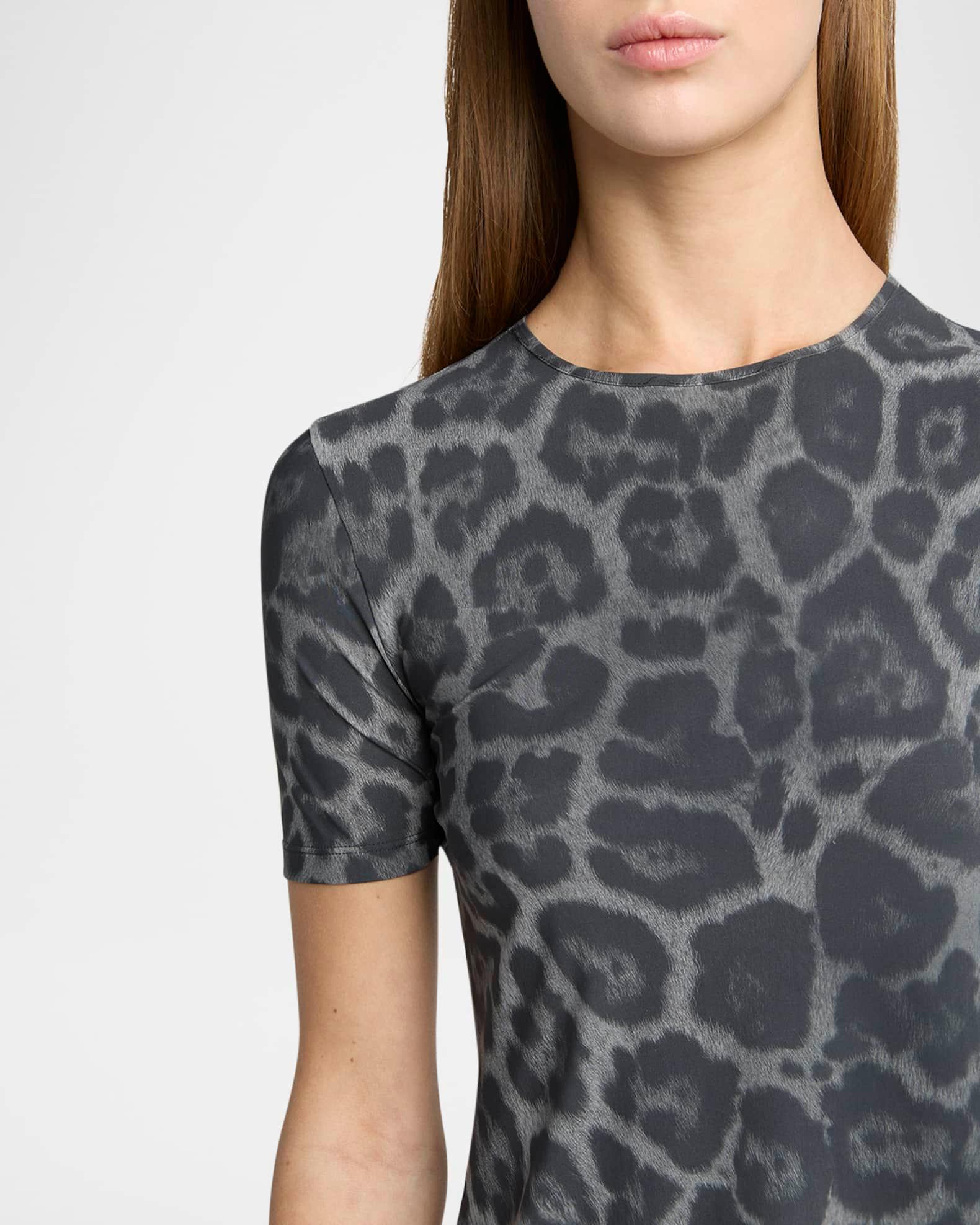 Leopard Print Short-Sleeve Top Product Image