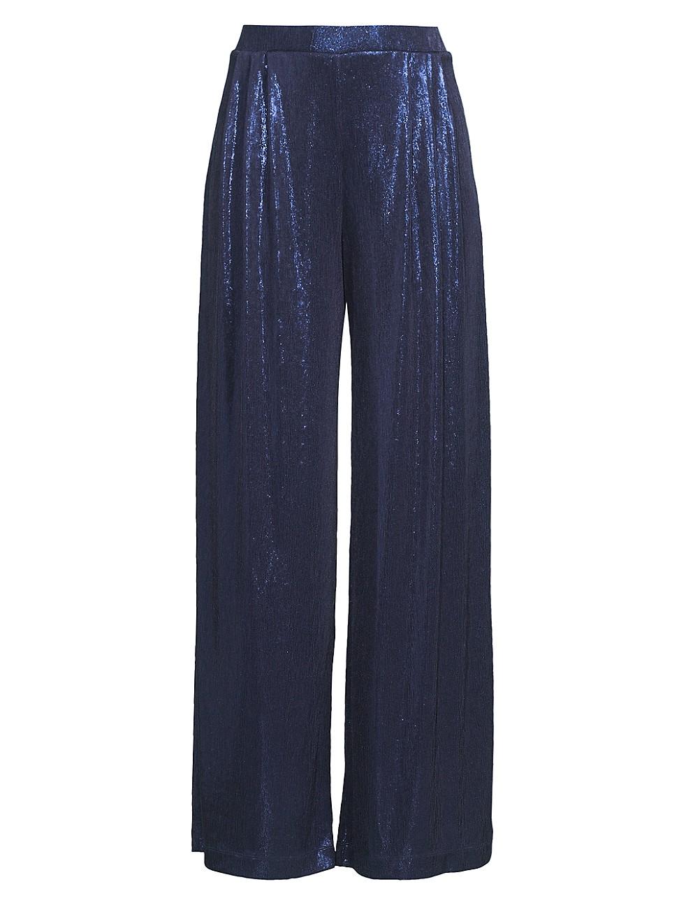 Womens Bristol Metallic Knit Wide-Leg Pants Product Image
