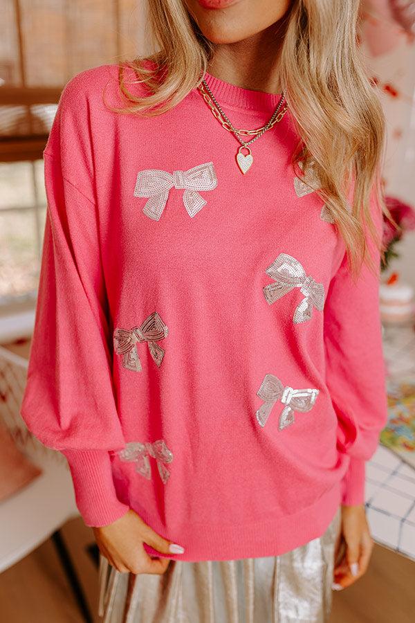 Pretty Little Bows Sequin Sweater Top Product Image