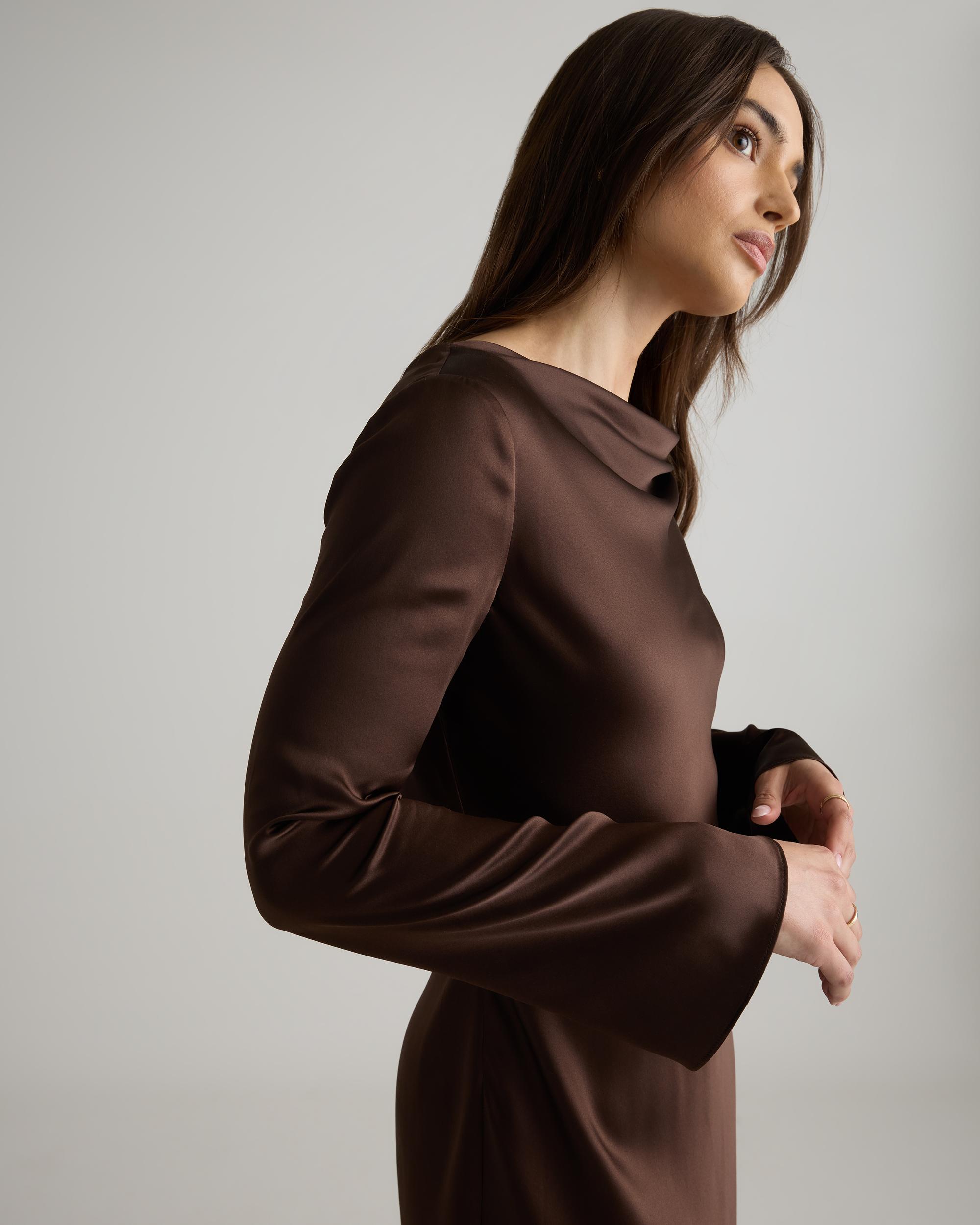 Quince | Women's Long Sleeve Mini Dress Size XS, Silk Product Image