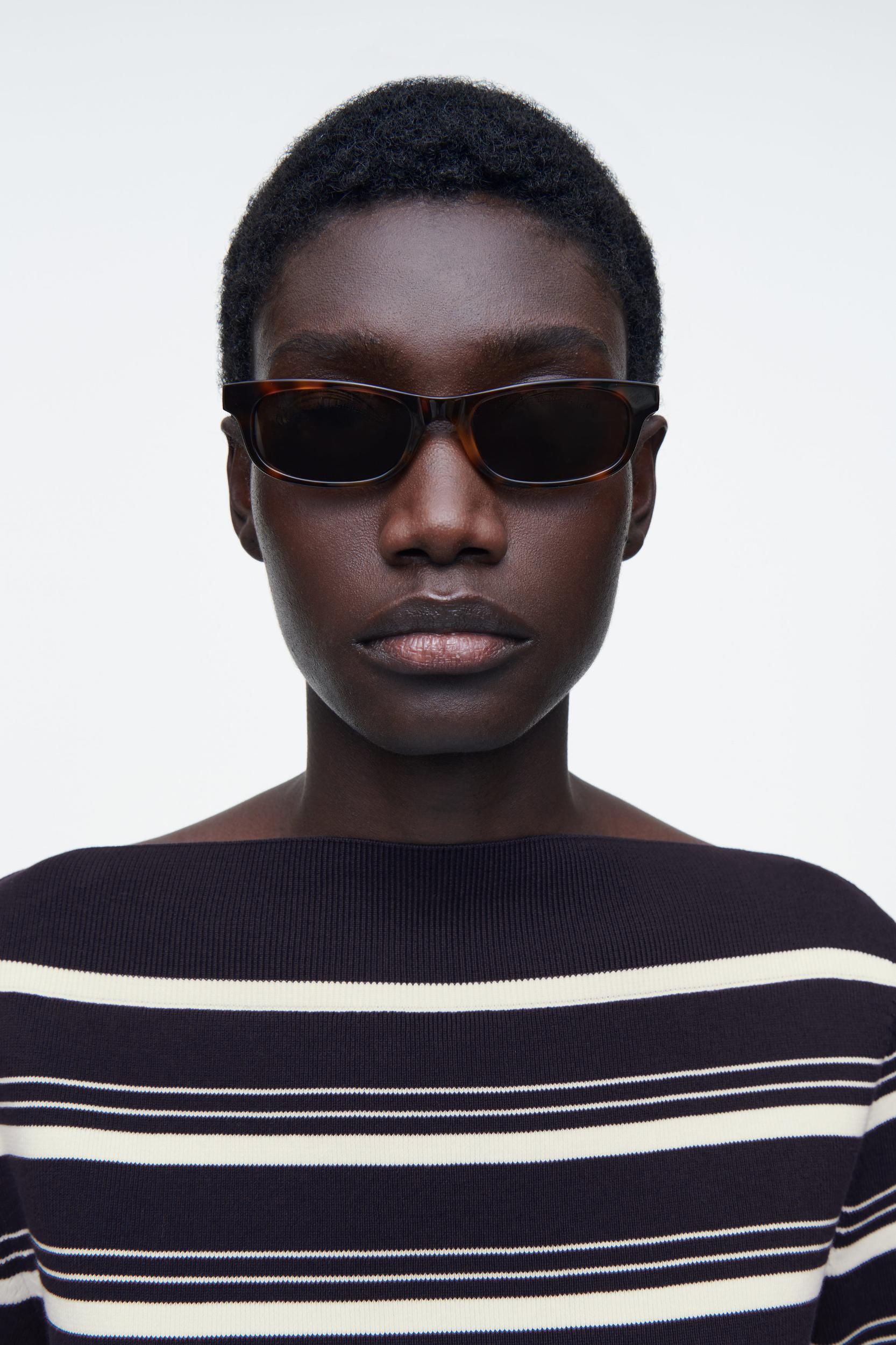 BOAT-NECK STRIPED COTTON SWEATER Product Image