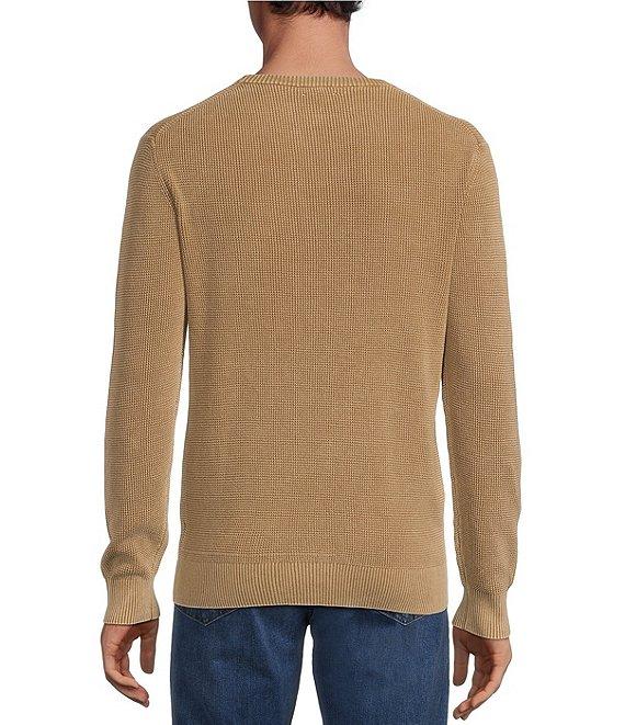 Rowm Long Sleeve Garment Dyed Waffle Crew Neck Sweater Product Image