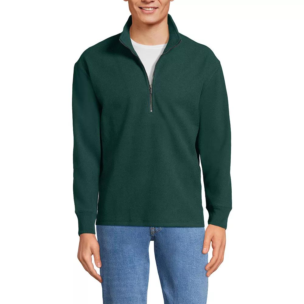 Men's Lands' End Wool Blend Half Zip Pullover, Size: Large, Deep Green Product Image