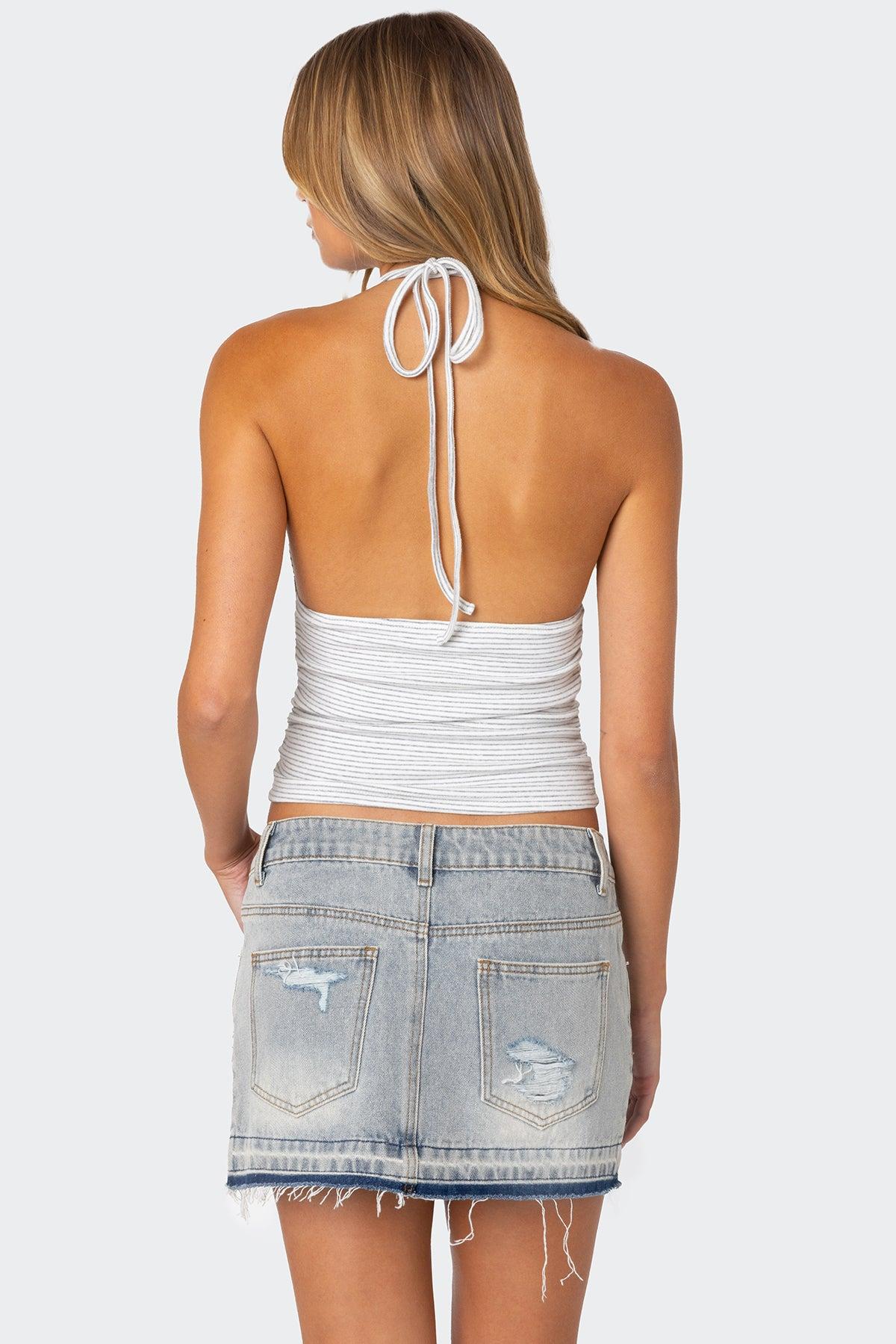 Lanai Striped Halter Top Product Image