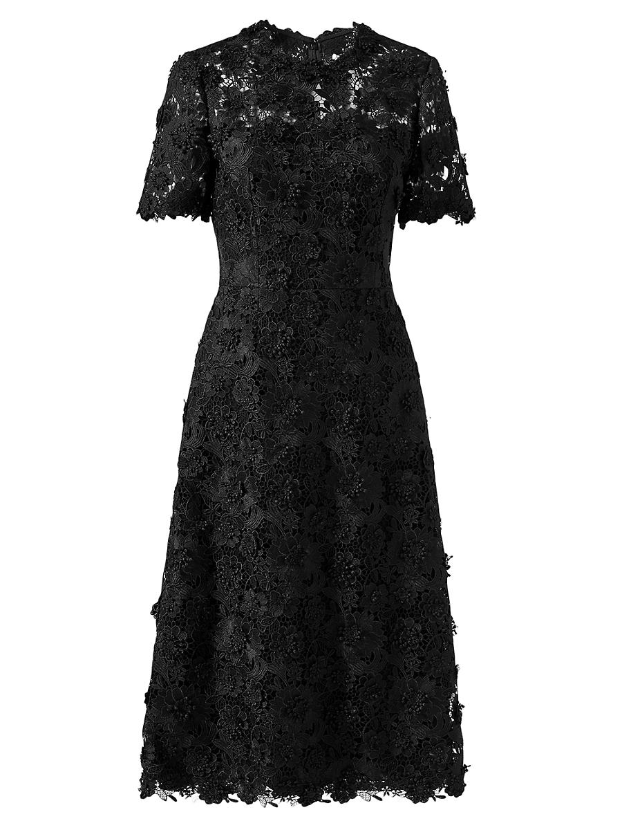 Womens Lace A-Line Midi-Dress Product Image