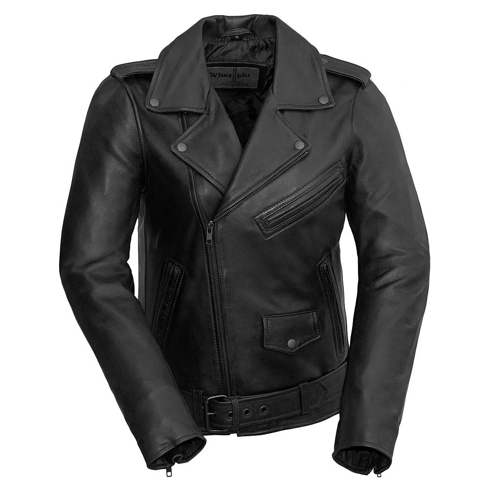 Women's Whet Blu Rebel Leather Motorcyle Jacket,  Product Image