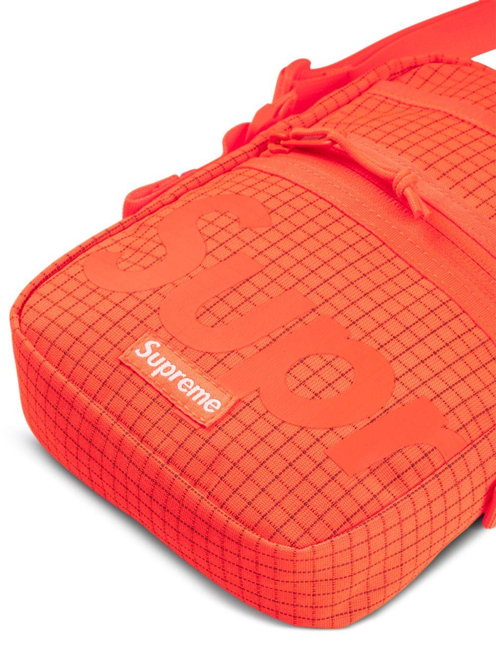 logo-print grid-pattern shoulder bag Product Image