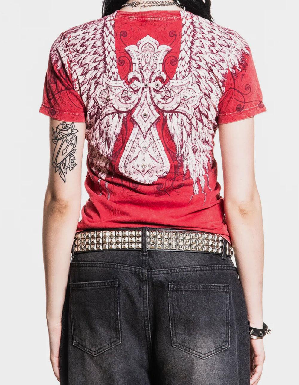 AFFLICTION Kingdom Womens Tee - RED Product Image