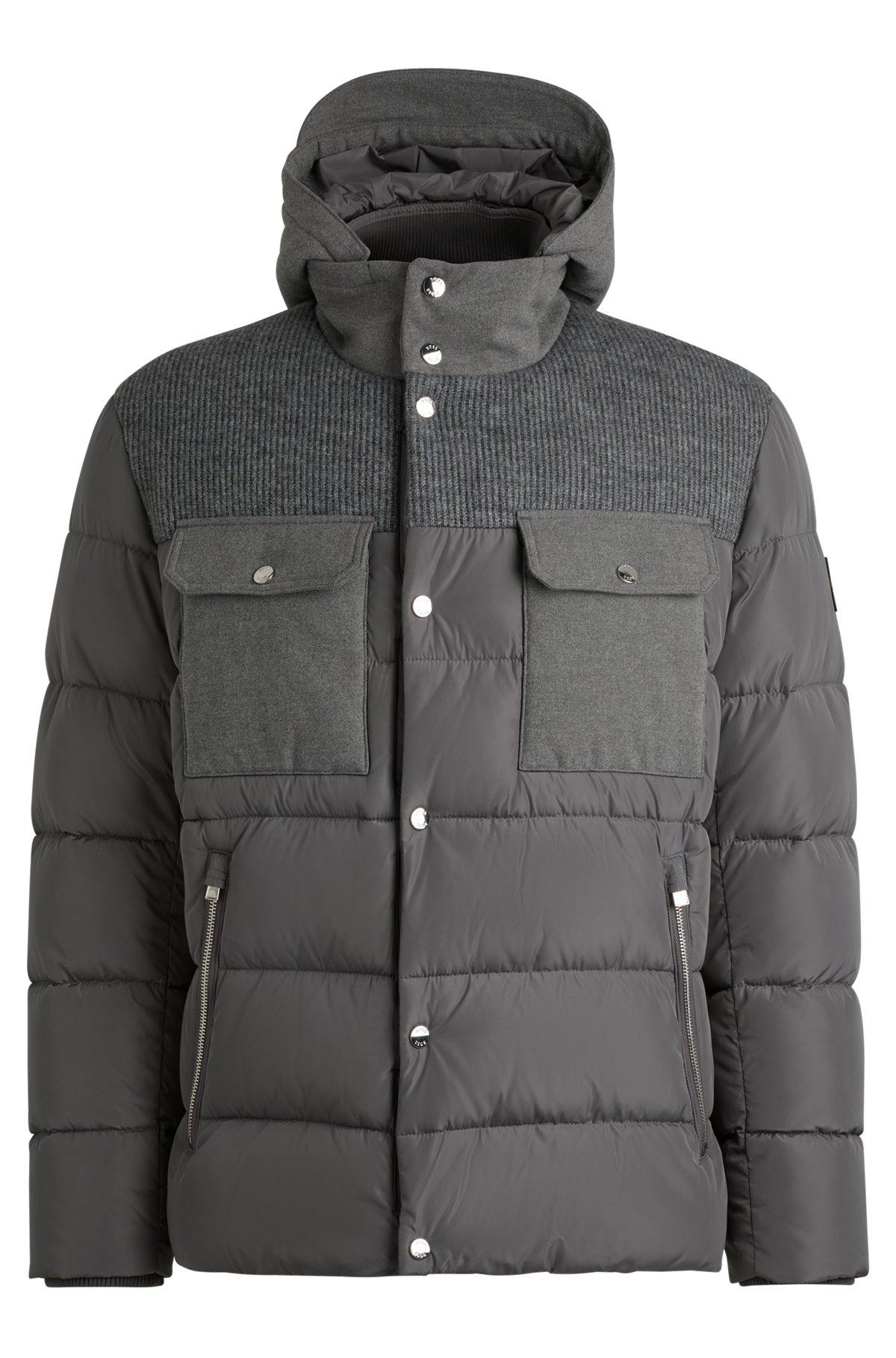 Water-repellent regular-fit jacket in mixed materials Product Image