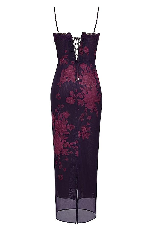Dahna  dark purple velvet corset dress - sale Product Image