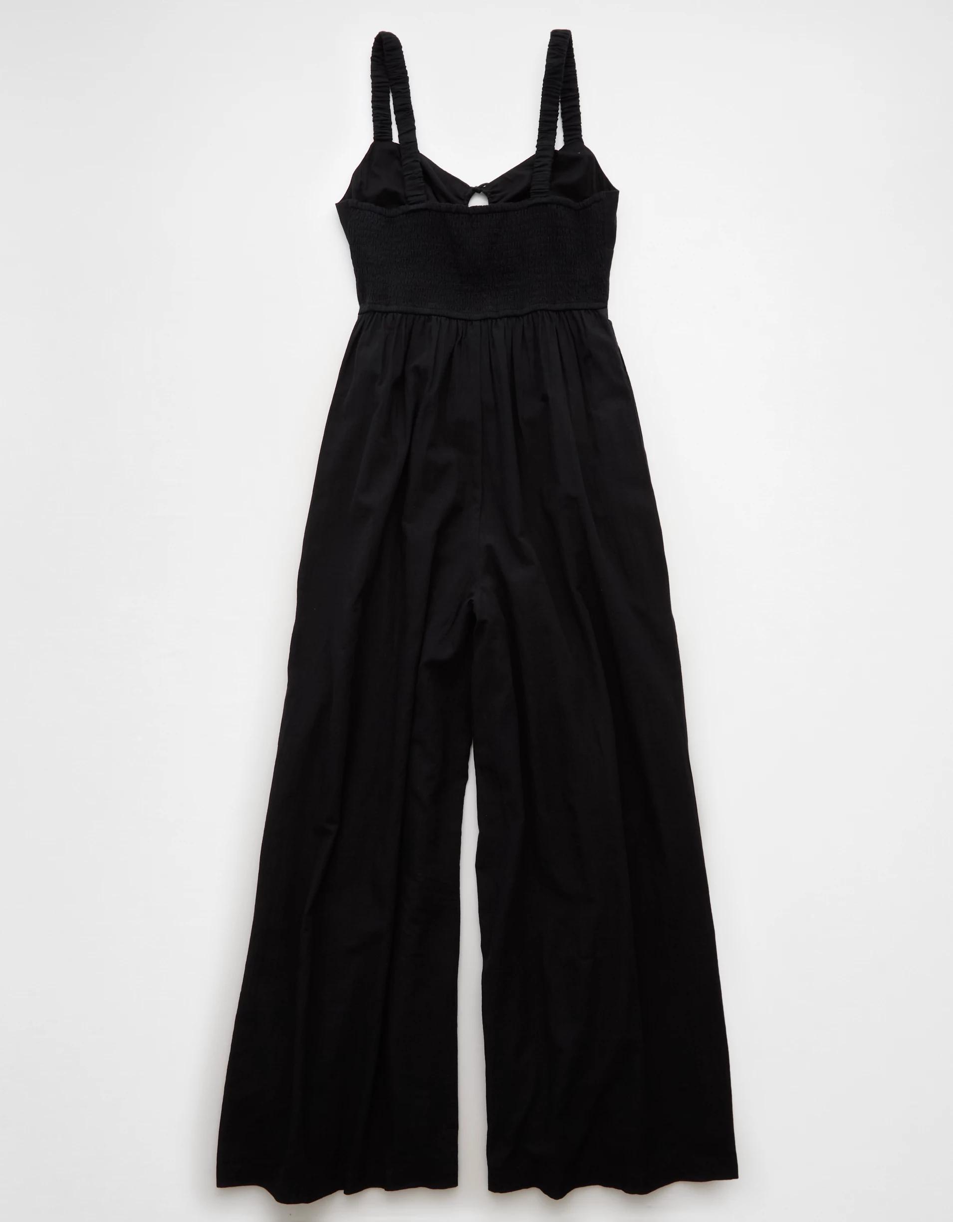 AE Tie Front V-Neck Jumpsuit Product Image